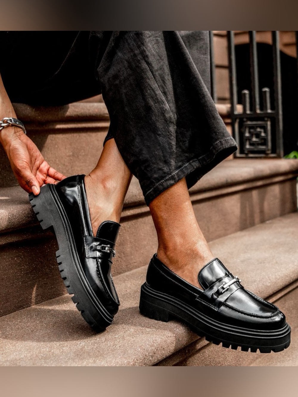 Women’s Black Platform Loafers